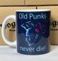 Preview: "Old Punks never die!" Keramiktasse dunkelblau