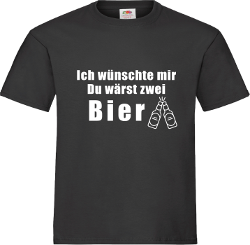 "2 Bier" T-Shirt unisex schwarz