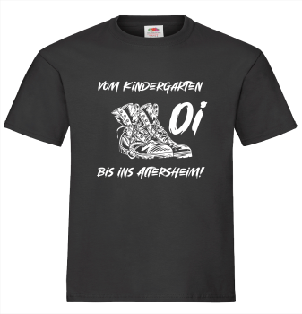 "Oi Kindergarten Altersheim" T-Shirt schwarz unisex