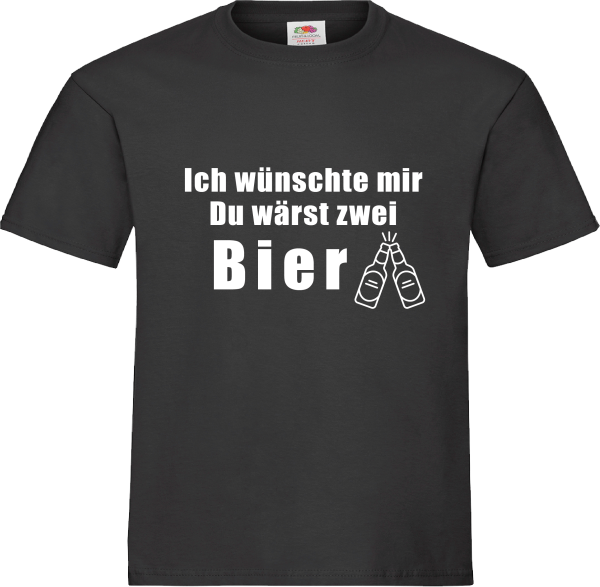 "2 Bier" T-Shirt unisex schwarz