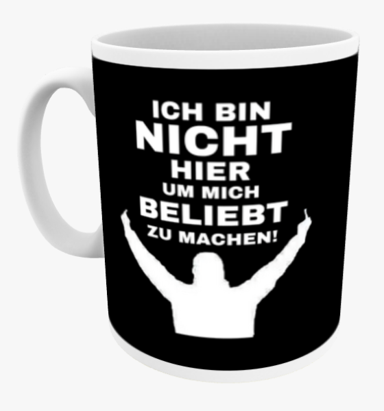 Nicht beliebt! Keramiktasse schwarz-weiß