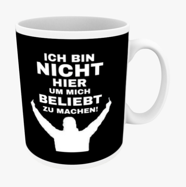 Nicht beliebt! Keramiktasse schwarz-weiß